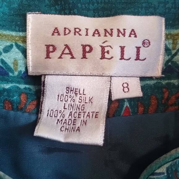 Adrianna Papell Vintage 100% Silk Two-Piece Jewel Tones Jacket & Skirt Set 8 - Picture 3 of 15